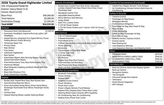 2026 Toyota Grand Highlander Limited