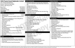 2026 Toyota Grand Highlander Limited
