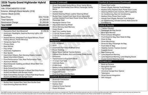 2026 Toyota Grand Highlander Hybrid Limited