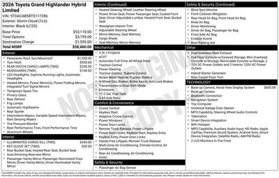 2026 Toyota Grand Highlander Hybrid Limited