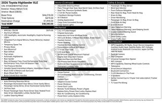 2026 Toyota Highlander XLE