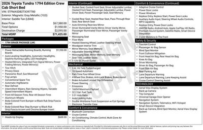 2026 Toyota Tundra 1794