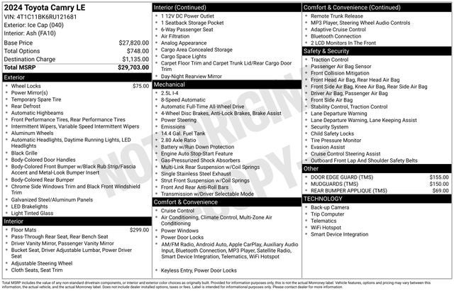 2024 Toyota Camry LE