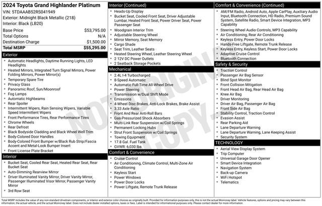 2024 Toyota Grand Highlander Platinum
