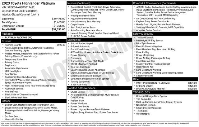 2023 Toyota Highlander Platinum