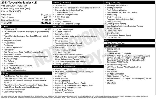 2023 Toyota Highlander XLE