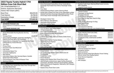 2023 Toyota Tundra Hybrid 1794 Edition