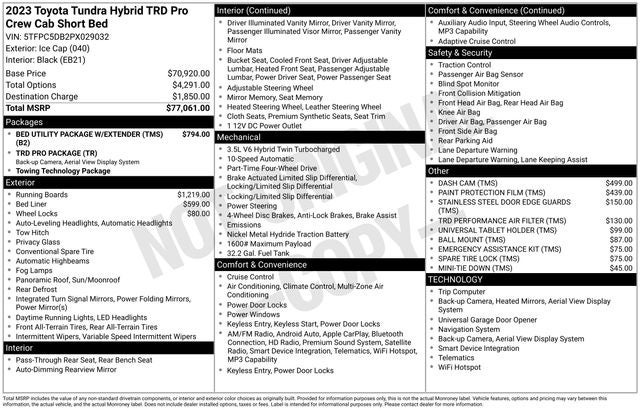 2023 Toyota Tundra Hybrid TRD Pro