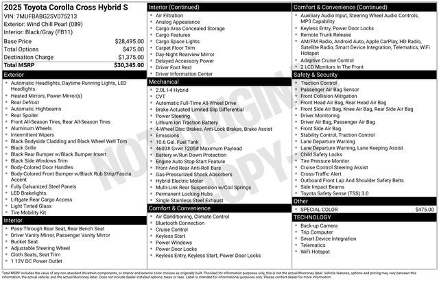 2025 Toyota Corolla Cross Hybrid S
