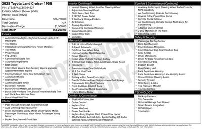 2025 Toyota Land Cruiser 1958